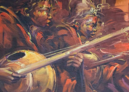 Gwoje, Umeh bede, 2009, Gwoje rhythms, óleo sobre tela