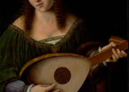 Lute, alaúde, Senhora tocando alaúde, Bartolomeo Veneto (1502-1531)